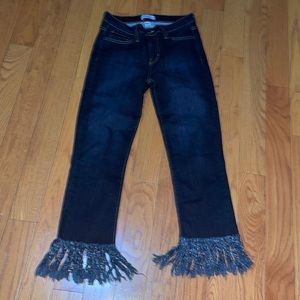 Judy Blue fringe cropped jeans, size 7